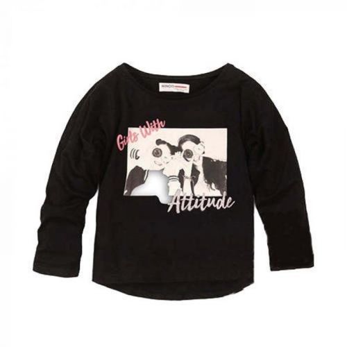 Minoti Tričko dívčí s dlouhým rukávem, Minoti, GDIP 8, černá