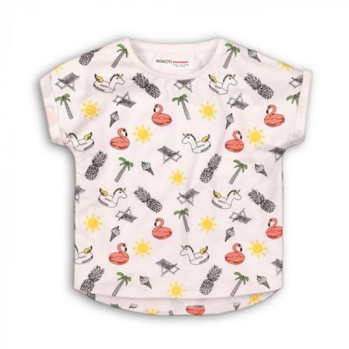 Minoti Tričko dívčí s krátkým rukávem, Minoti, TG BASIC TEE 6, bílá