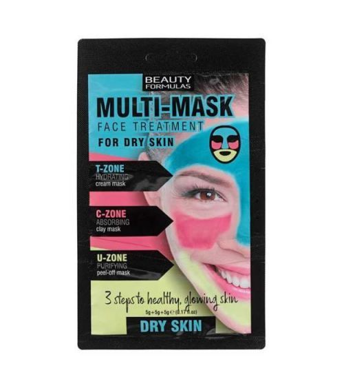 BeautyFormulas  Beauty Formulas Třízónová pleťová maska pro suchou pleť 3x5g