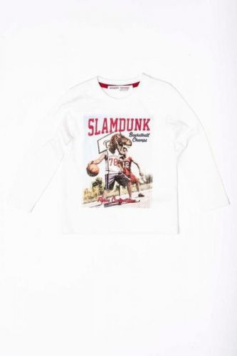 Minoti Tričko chlapecké s dlouhým rukávem, Minoti, EAST 7, bílá