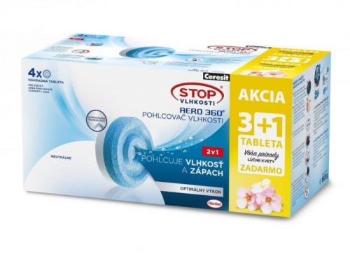 Ceresit STOP Vlhkosti AERO 360° náhradní tablety v balení 3+1, 4x450g