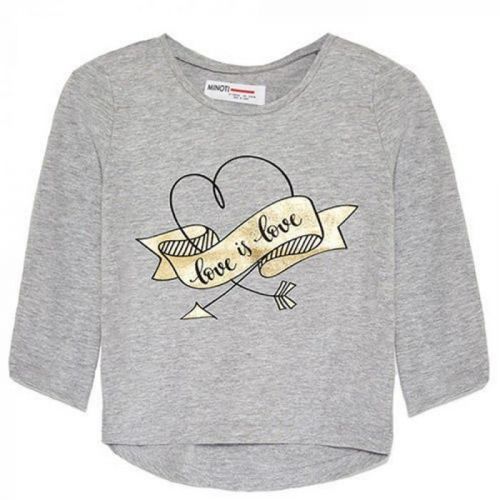 Minoti Tričko dívčí s dlouhým rukávem, Minoti, GTP 1, šedá