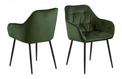 ACTONA Sada 2 ks − Jídelní židle s opěrkou Brooke – zelená