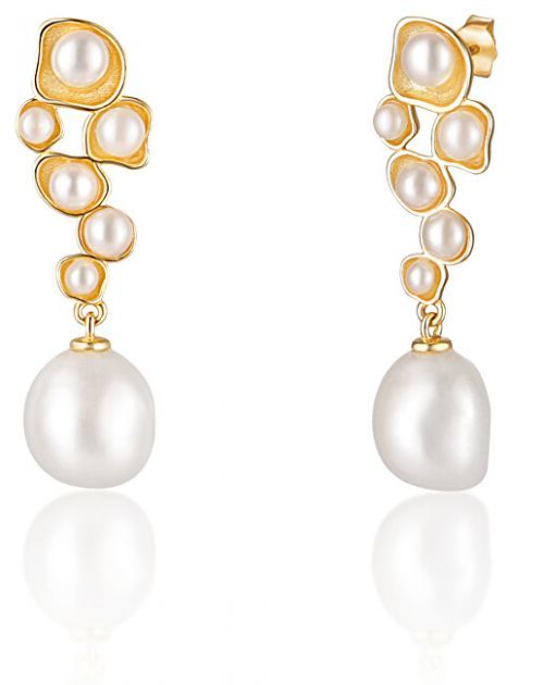 JwL Luxury Pearls Pozlacené perlové náušnice JL0655