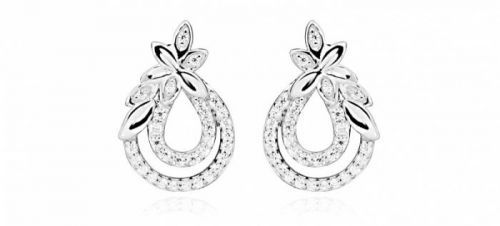 Silver Cat Okouzlující květinové náušnice se zirkony SC382