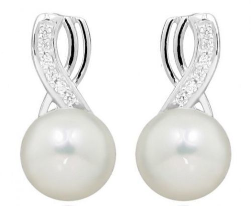Silver Cat Jemné náušnice s perlou a zirkony SC398