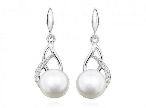 Silver Cat Nežné náušnice s perlou a zirkony SC405