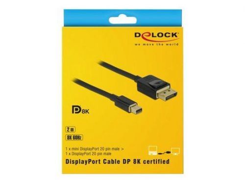 Delock cable Displayport (M) -> Displayport mini (M) v1.4 8K 2m black