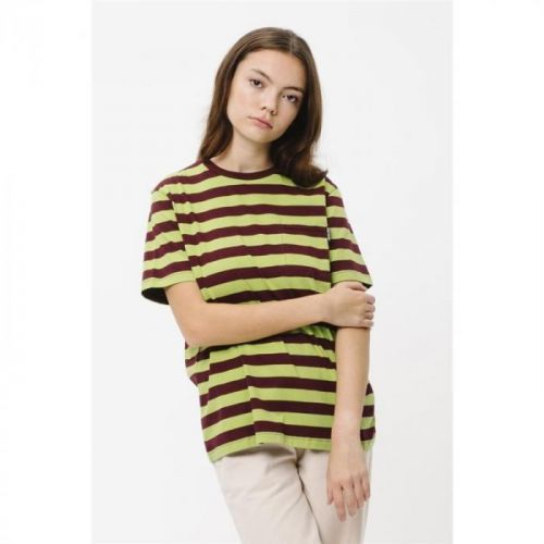 triko SANTA CRUZ - Classic Strip Pocket T-Shirt Port/Green Glow (PORT-GREEN GLOW) velikost: 8