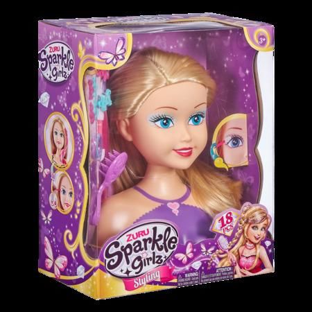 Česací hlava Sparkle Girlz s doplňky