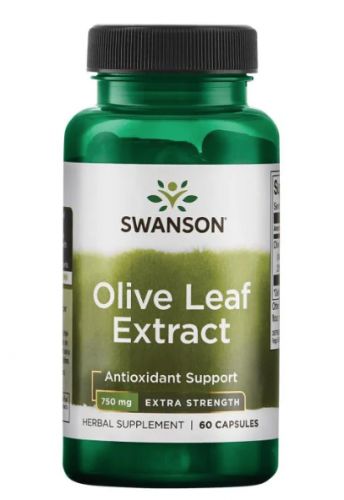 Swanson Olive Leaf Extract 750 mg Super Strength (Extrakt z olivového oleje), 60 kapslí