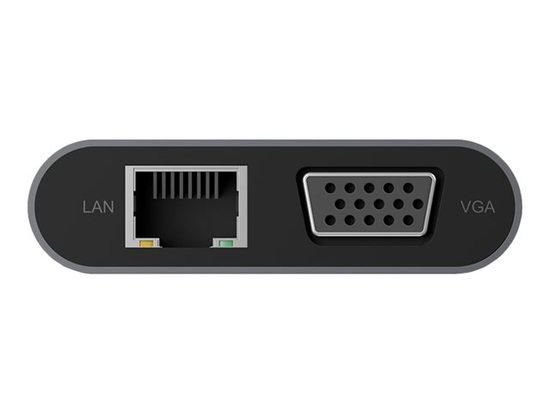 IcyBox Dokovací stanice s integrovaným kabelem USB Type-C, HDMI, VGA, černá, IB-DK4023-CPD