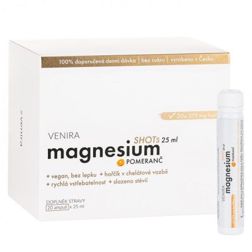 VENIRA magnesium shots, 20x25ml, příchuť pomeranč