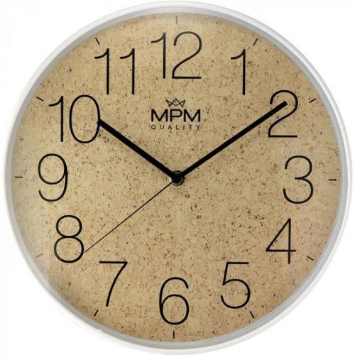 Elegantní plastové hodiny v korkovém nebo textilním designu..01999 173130 E01.4046.0051