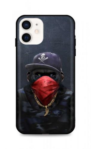 Kryt TopQ iPhone 12 mini silikon Monkey Gangster 53314