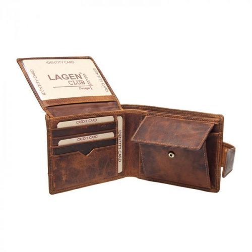 Lagen Pánská peněženka kožená V-98/V Hnědá