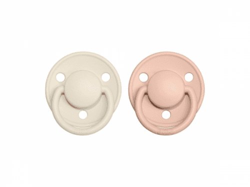 BIBS De Lux dudlíky z přírodního kaučuku 2 ks - vel. 1 Ivory + Blush