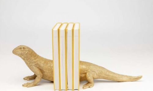 Sada dvou zarážek na knihy ve zlaté barvě Kare Design Lizard
