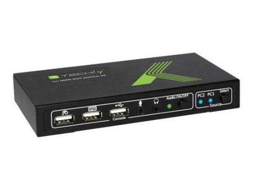 Techly 2-portový HDMI/USB KVM přepínač 2x1 s audio, 028696