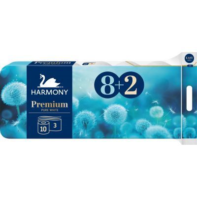 Harmony Premium 3vrstvý toaletní papír, role 17,5 m, 8+2 rolí