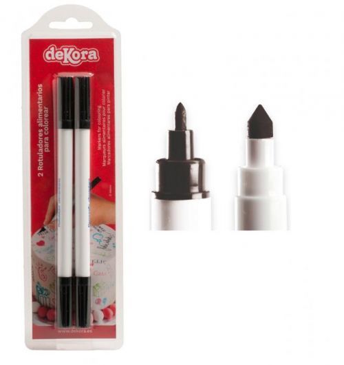 deKora Jedlý fix oboustranný černý 2ks