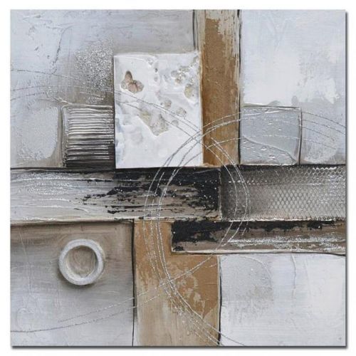 Monee OLEJOMALBA, abstraktní, - šedá, černá, barvy stříbra, bílá, béžová