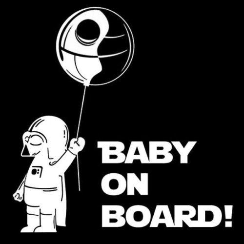 Samolepka Baby on board Star wars - barva stříbrná