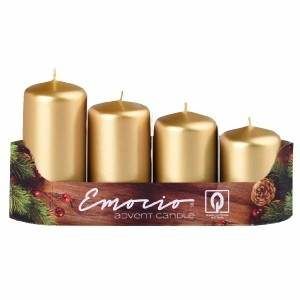 Svíčka stupně metal 4ks zlatá