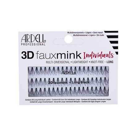 Ardell 3D Faux Mink Individuals trsové umělé řasy 60 ks odstín Long Black pro ženy