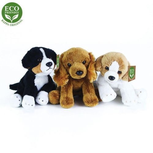 Plyšoví psi sedící, 14 cm, ECO-FRIENDLY