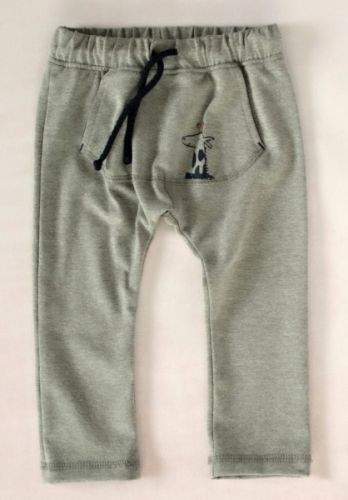 K-Baby K-Baby Stylové dětské kalhoty, tepláky s klokankovou kapsou - šedé 62 (3-6m)