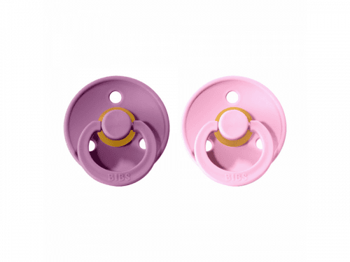 Bibs Dudlíky COLOUR Lavender/Baby Pink - velikost 1, přír. kaučuk 2ks