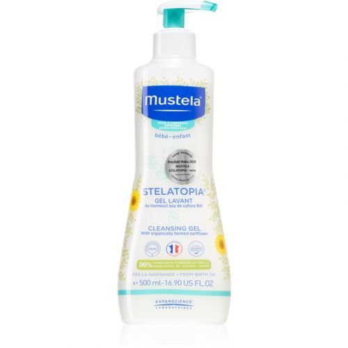 Mustela Bébé Stelatopia čisticí a mycí gel pro děti a miminka pro suchou až atopickou pokožku 500 ml