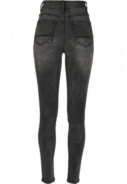 Ladies High Waist Skinny Jeans - black stone washed 30/32