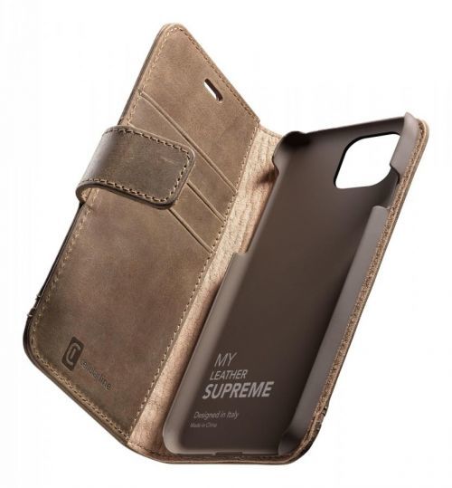 Cellularline Supreme flipové pouzdro Apple iPhone 12 Pro Max brown
