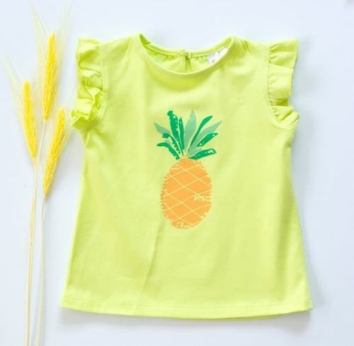 K-Baby K-Baby Dětské bavlněné triko, krátký rukáv - Ananas - limetka  68 (4-6m)