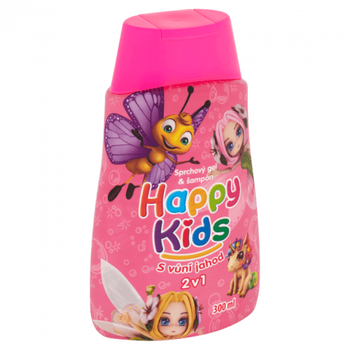 Happy Kids Sprchový gel a šampon s vůní jahod 2v1 300ml