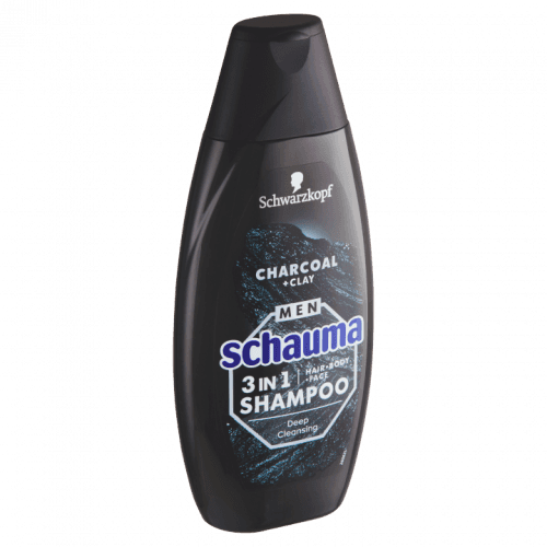 Schauma Men šampon Charcoal & Clay 3 v 1 400ml
