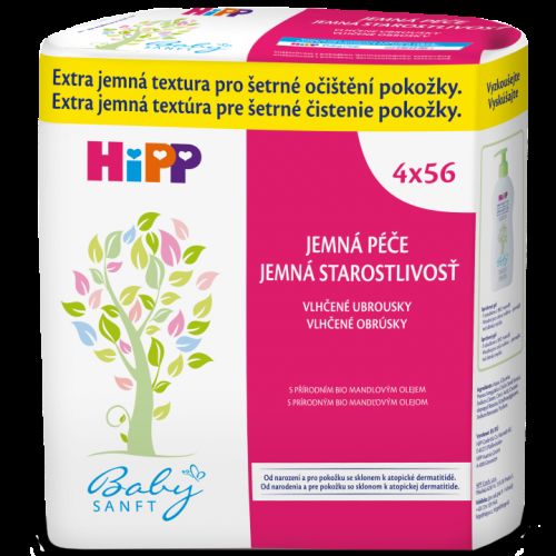 HiPP Babysanft Čistící vlhčené ubrousky 4 x 56 ks