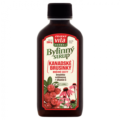 MaxiVita Herbal Bylinný sirup Brusinky 200ml