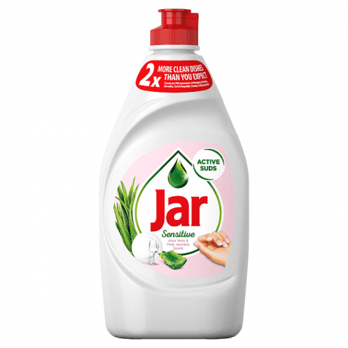 Jar Sensitive Aloe Vera&Pink Jasmin tekutý prostředek na nádobí 450 ml