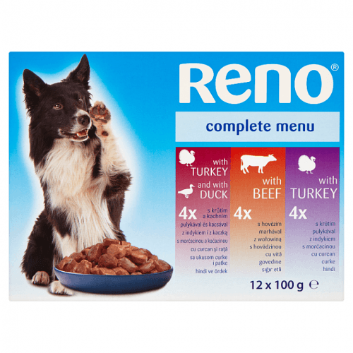 Reno kapsičky pro psa s hovězím  + s krůtím + s krůtím a s kachním