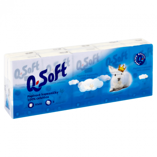 Q-Soft Papírové kapesníčky 4-vrstvé 10 x 10 ks