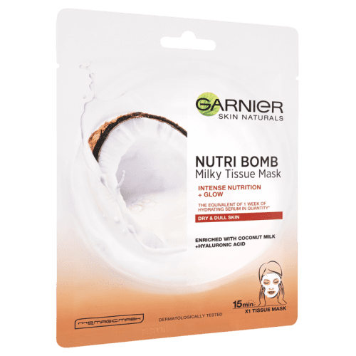 GARNIER Skin Naturals Textilní pleťová maska s kokosovým mlékem pro suchou pleť 28 g