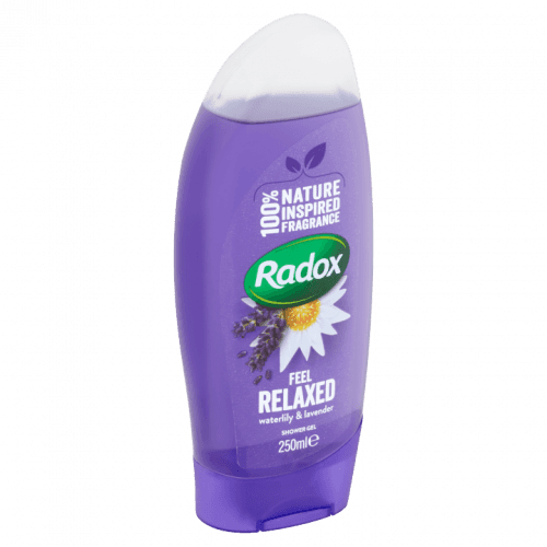 Radox Feel Relaxed sprchový gel 250 ml + pěna do koupele 500 ml + svíčka, kosmetická sada