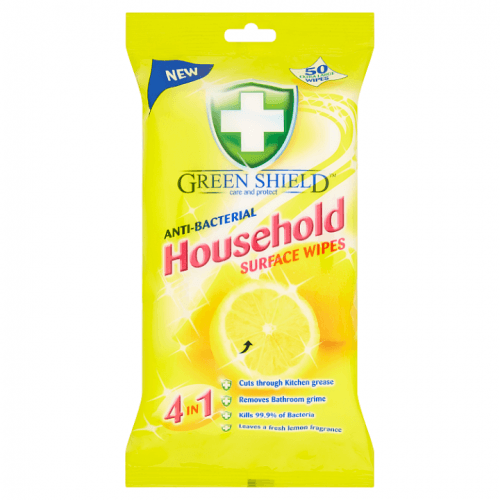 Green Shield antibakteriální ubrousky na čištění všech povrchů, citrón 50 ks/bal.