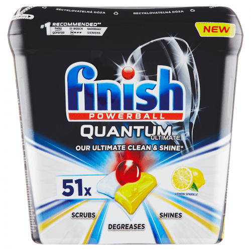 Finish Quantum Ultimate Lemon Sparkle - kapsle do myčky nádobí 51 ks
