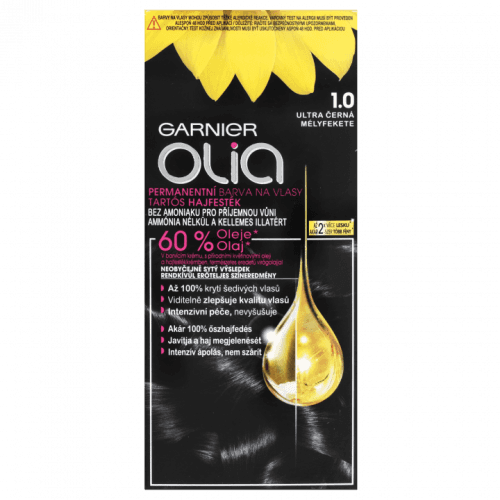 Garnier Permanentní olejová barva na vlasy bez amoniaku Olia 1.0 ultra černá