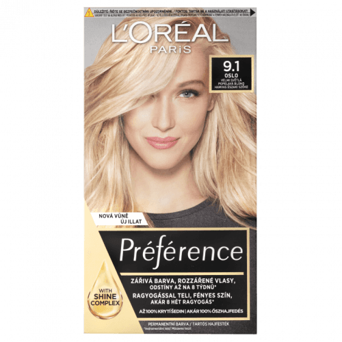 L'Oréal Paris Barva na vlasy Préférense 9.1 Oslo Velmi světlá popelavá blond