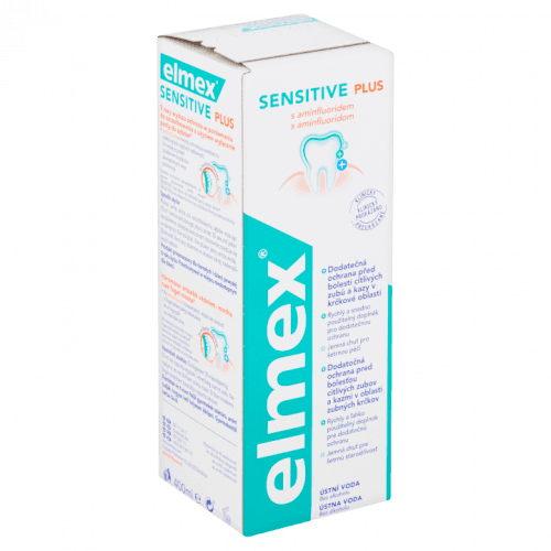 Elmex Ústní voda Sensitive Plus pro citlivé zuby 400 ml - SLEVA- poškozená krabička